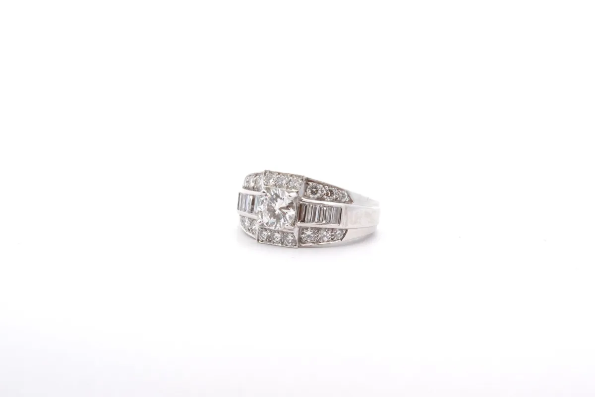 Bague diamant 0,77ct E/SI1 platine sold by 58 Facettes