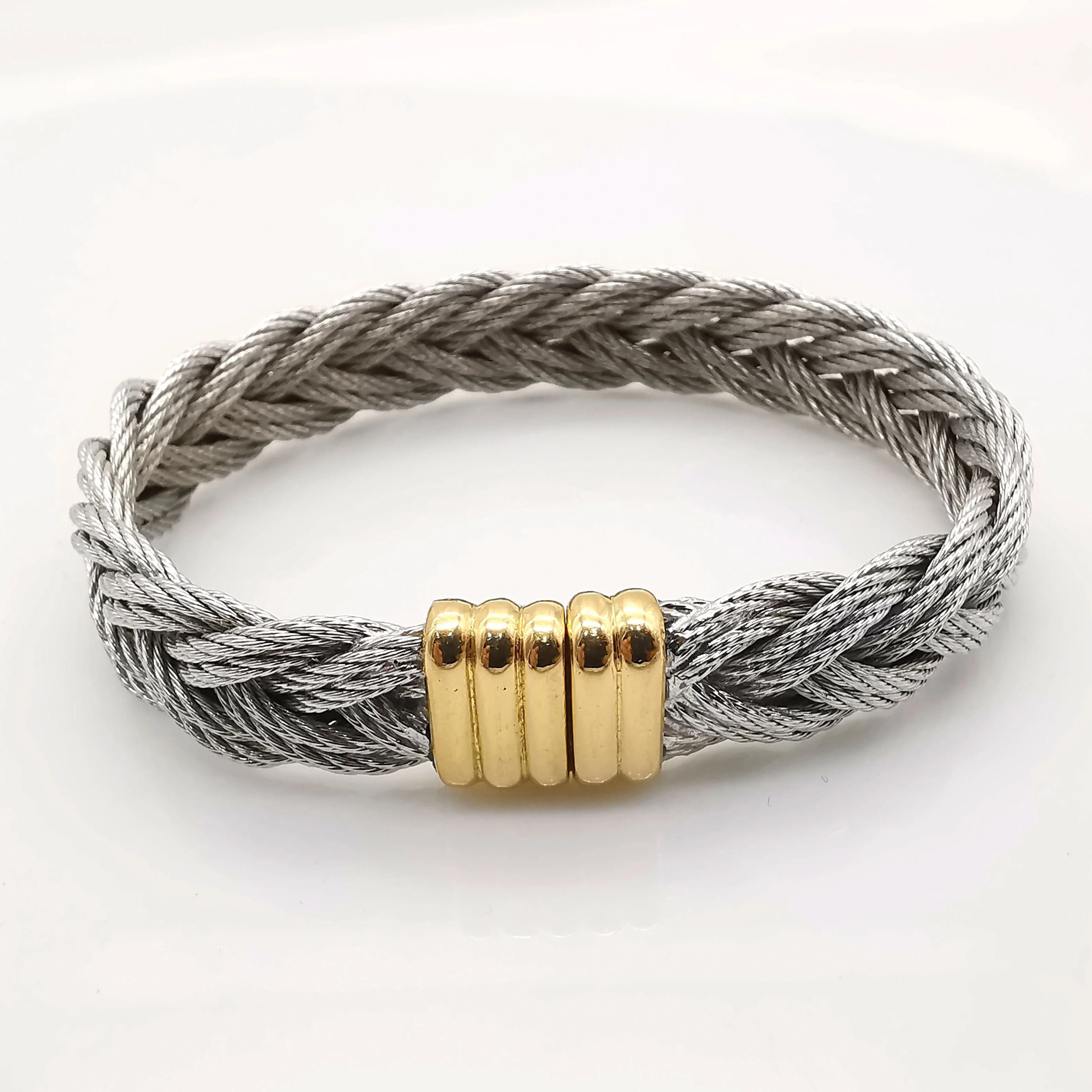 FRED - vintage bracelet Force 10 câble acier et or jaune sold by 58 Facettes product image thumbnail 2