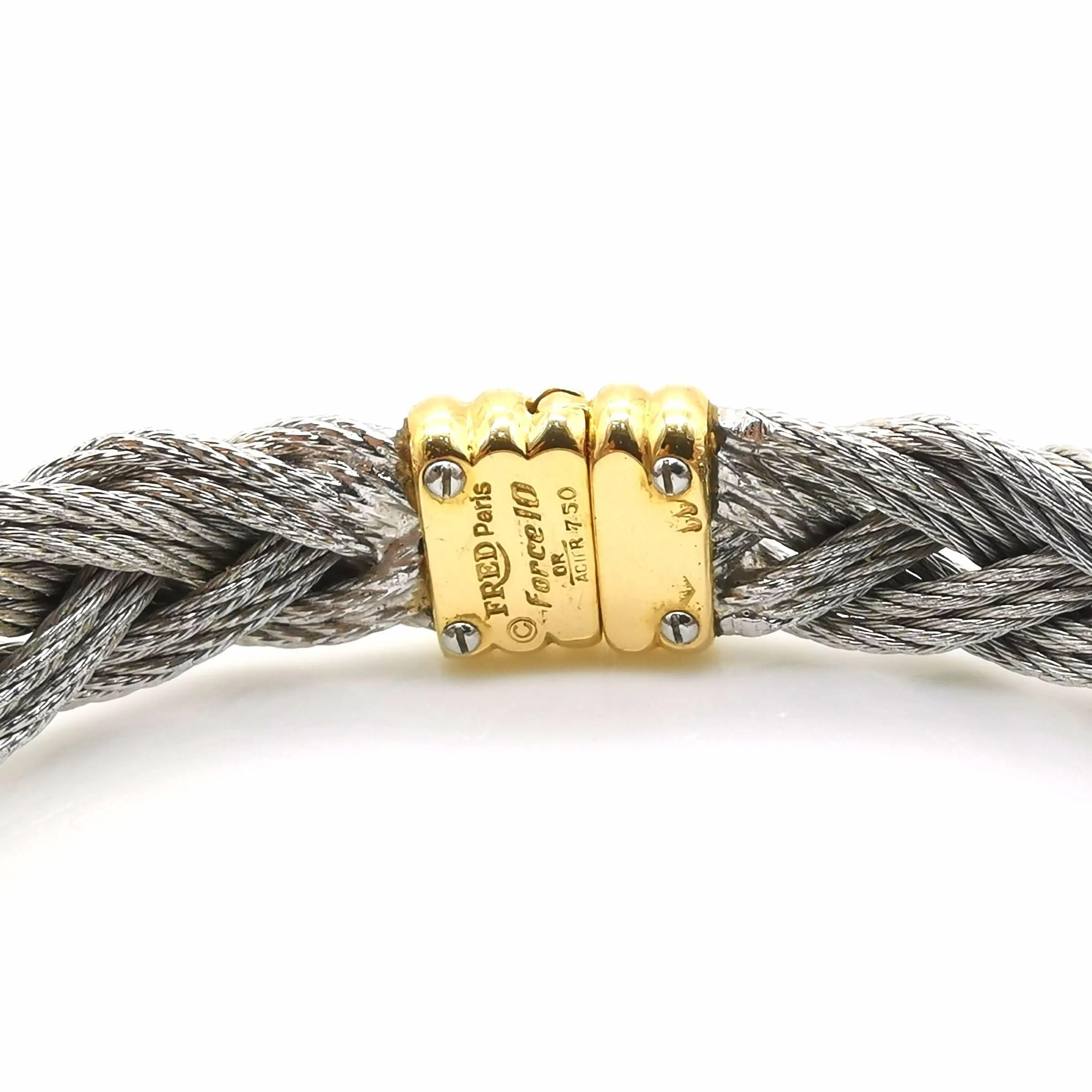 FRED - vintage bracelet Force 10 câble acier et or jaune sold by 58 Facettes product image thumbnail 4