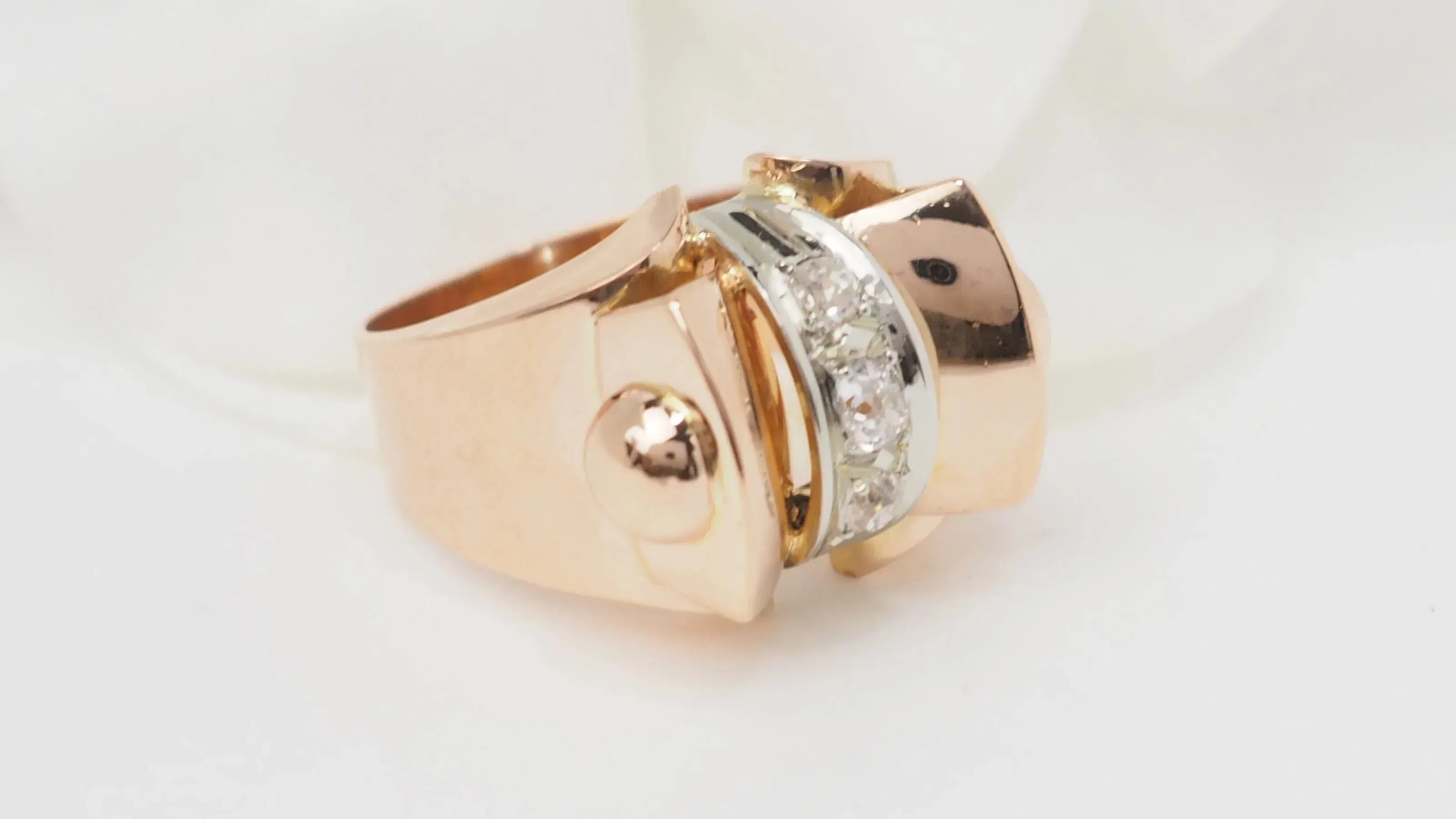 Bague Tank or rose diamants sold by 58 Facettes product image thumbnail 5