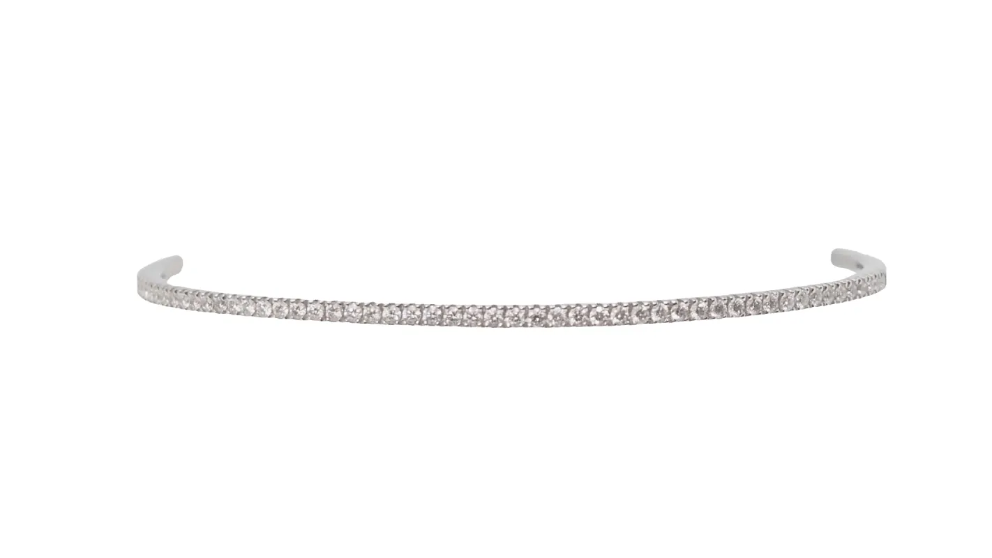 Bracelet Jonc or blanc diamants sold by 58 Facettes