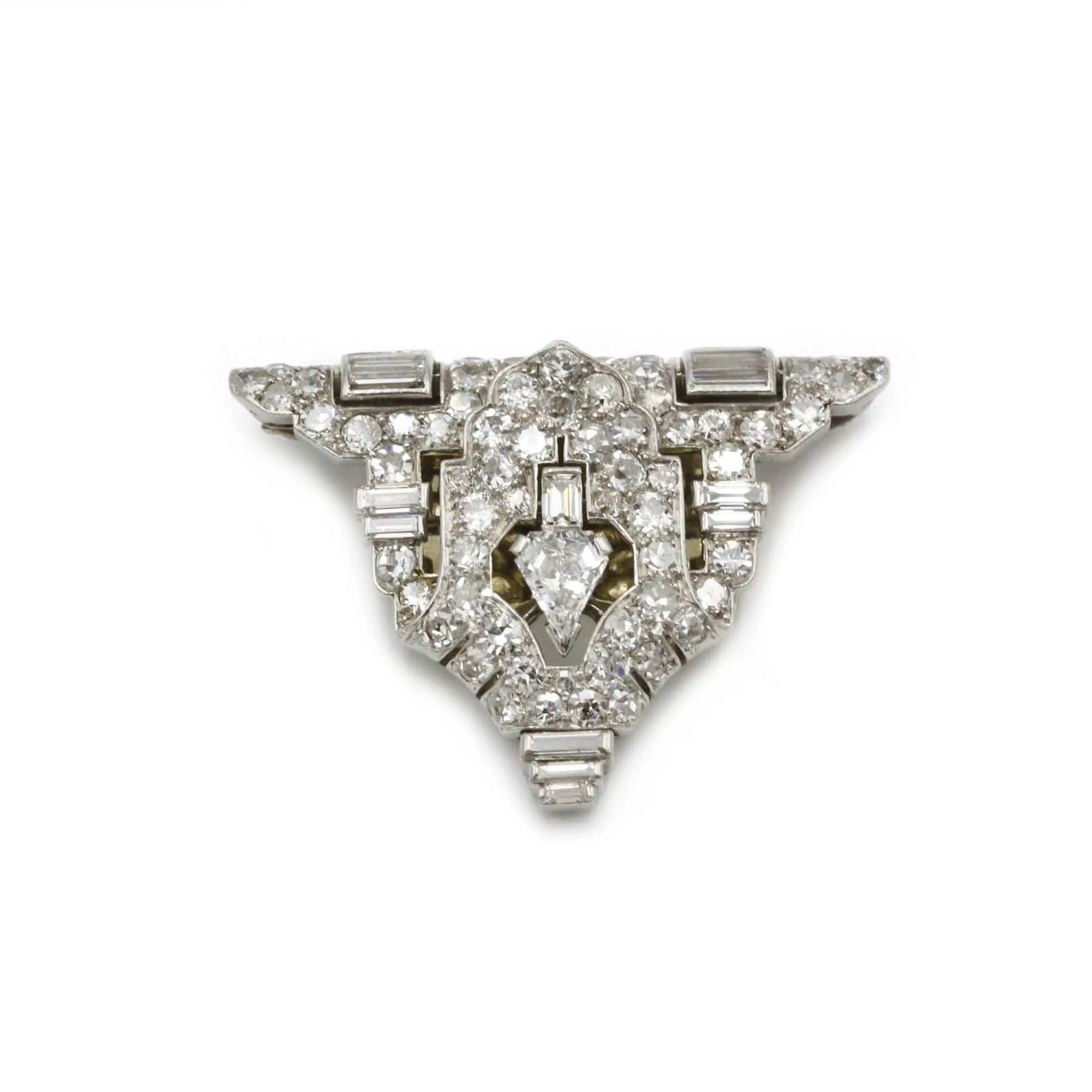 Clip or blanc platine diamants sold by 58 Facettes