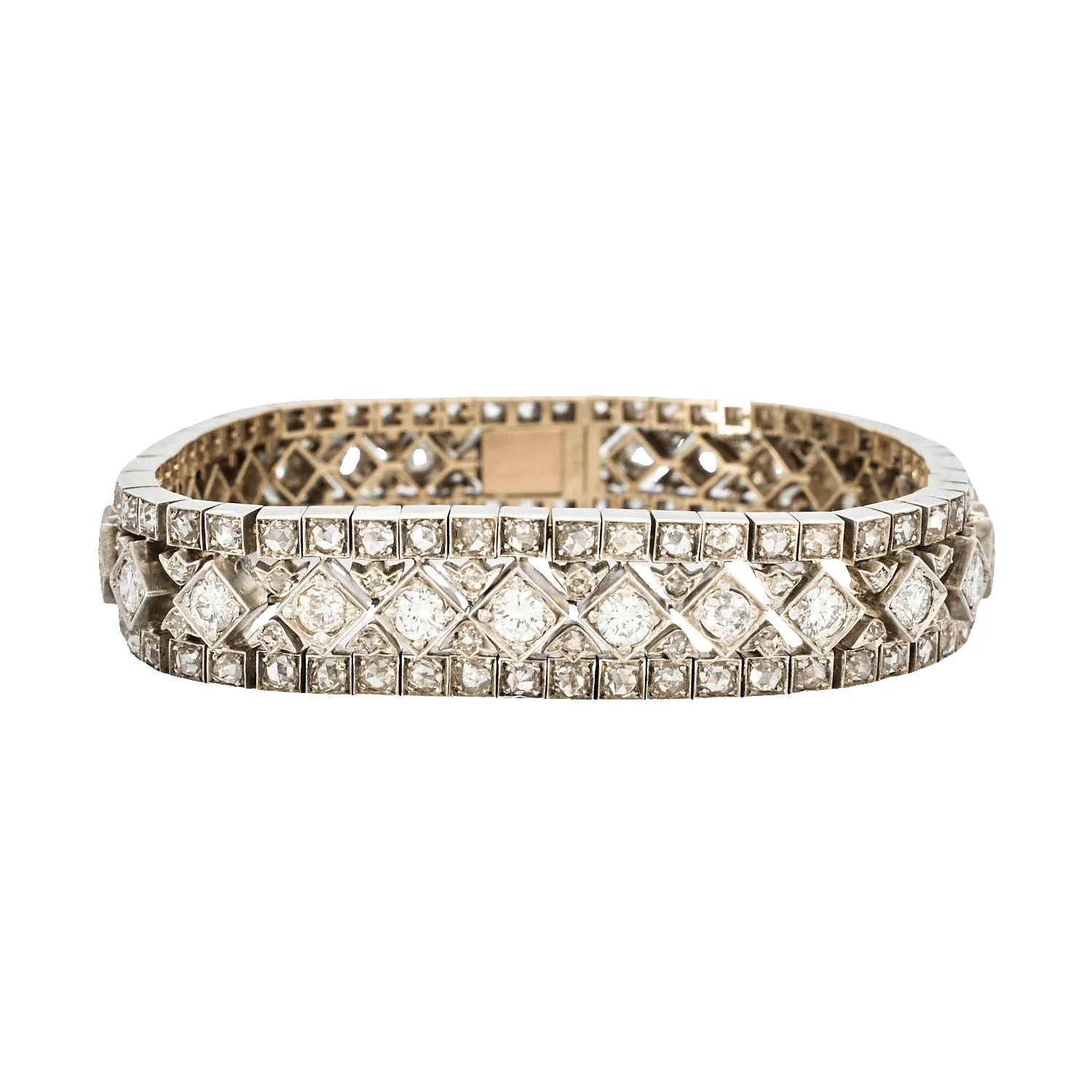 Bracelet ruban en or blanc pavé de diamants sold by 58 Facettes