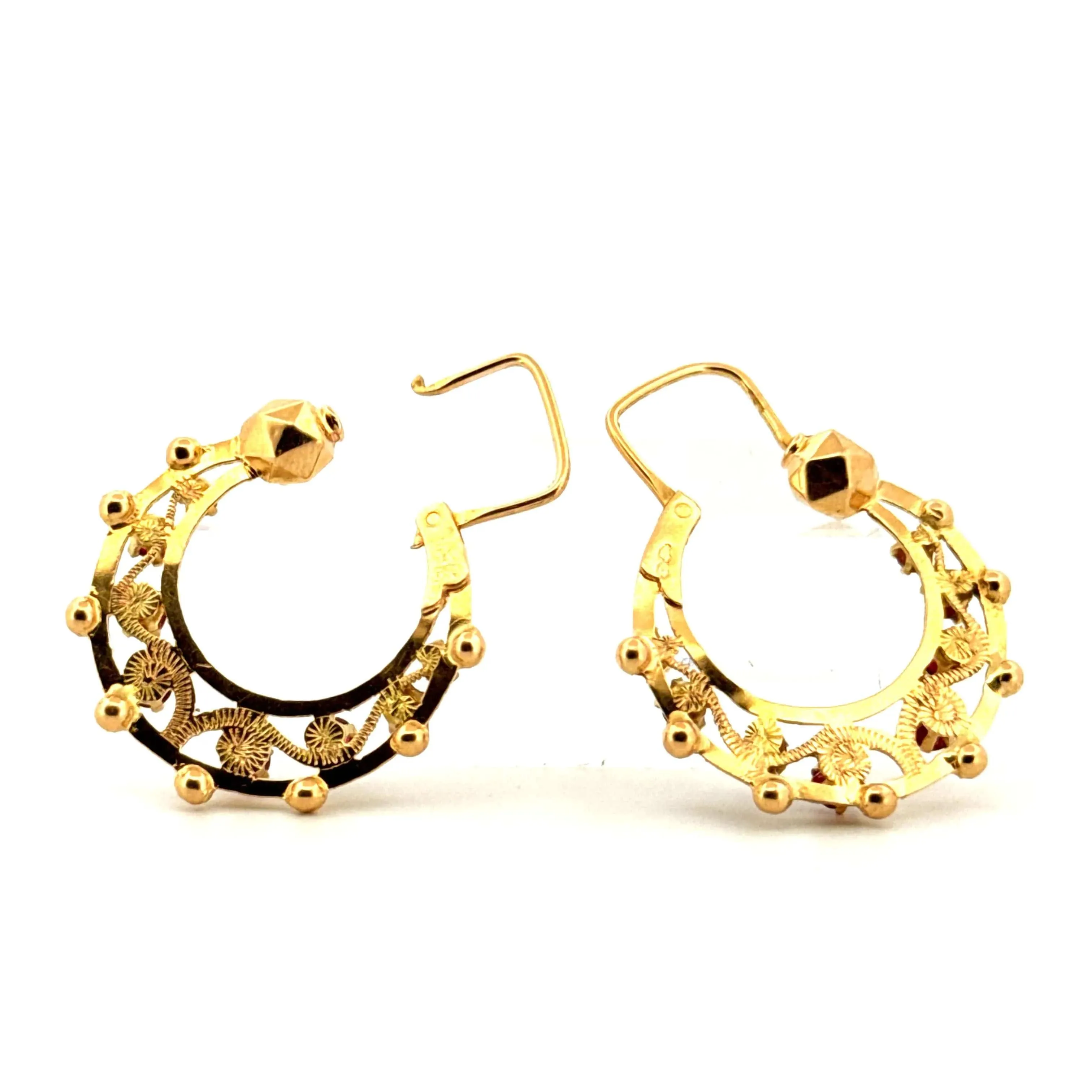 Créoles Or Jaune 18k & Rubis sold by 58 Facettes product image thumbnail 3