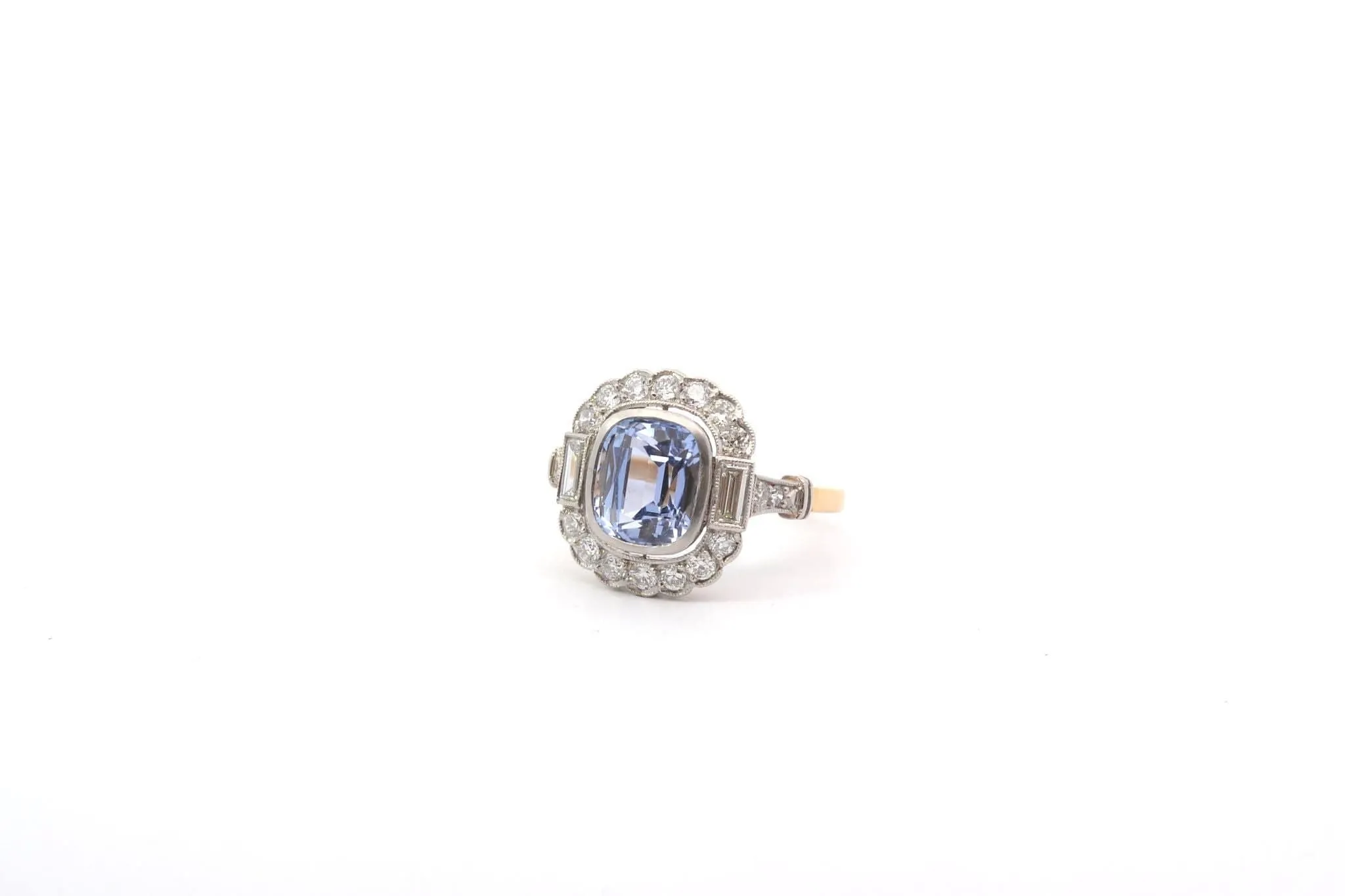 Bague de fiançailles vintage saphir diamants sold by 58 Facettes product image thumbnail 3