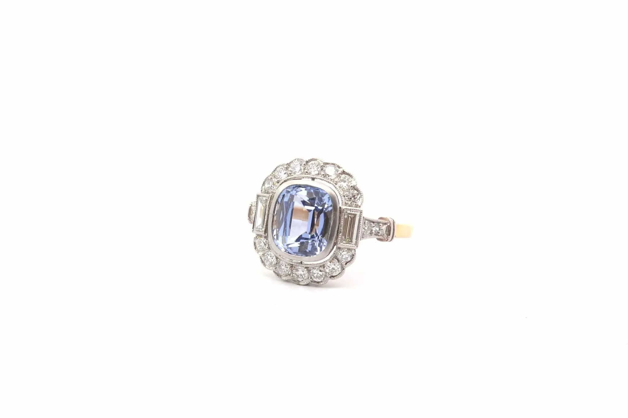 Bague de fiançailles vintage saphir diamants sold by 58 Facettes product image thumbnail 2
