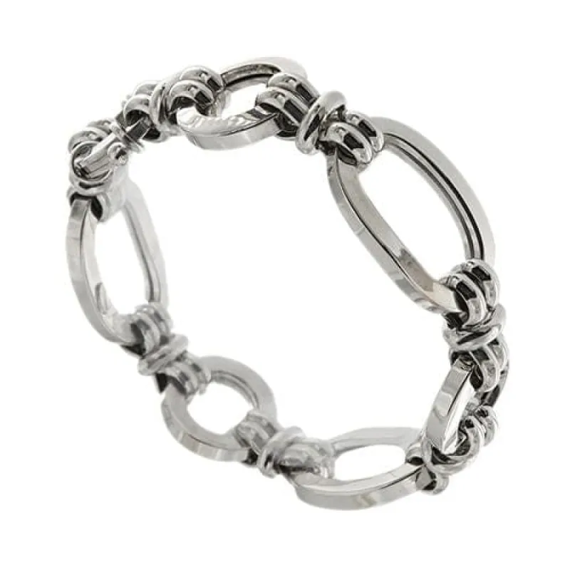 Bracelet or blanc à maillons ovales sold by 58 Facettes