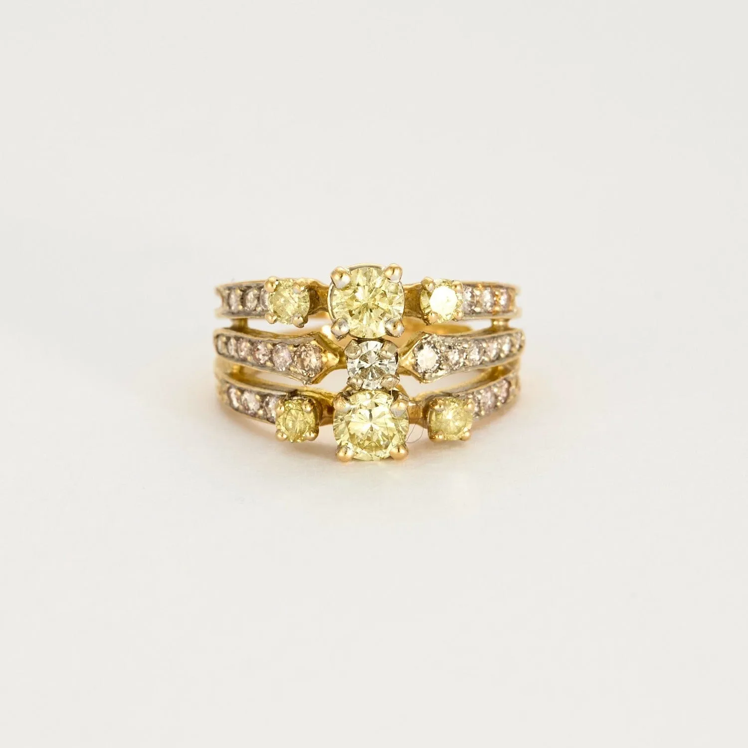 Bague bandeau à trois corps, 2 tons d'or et diamants sold by 58 Facettes product image thumbnail 3