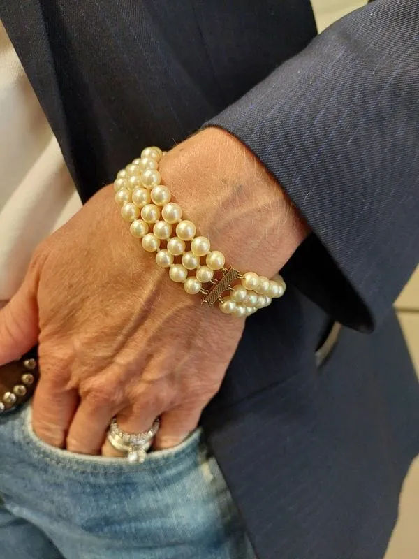 Bracelet perles de culture 3 rangs sold by 58 Facettes product image thumbnail 2