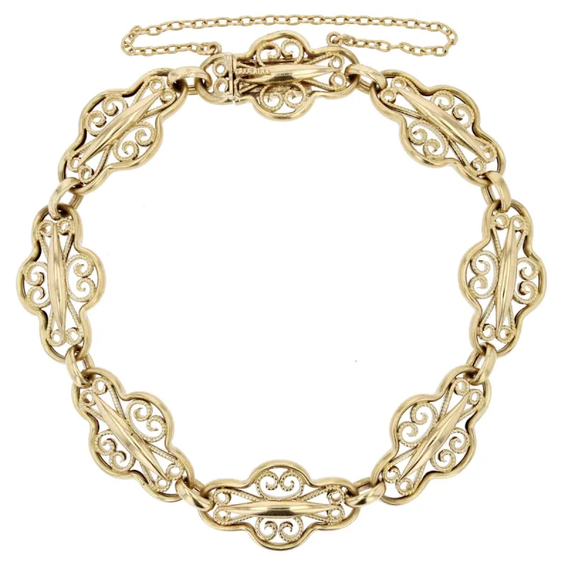 Bracelet ancien maillons filigranés sold by 58 Facettes