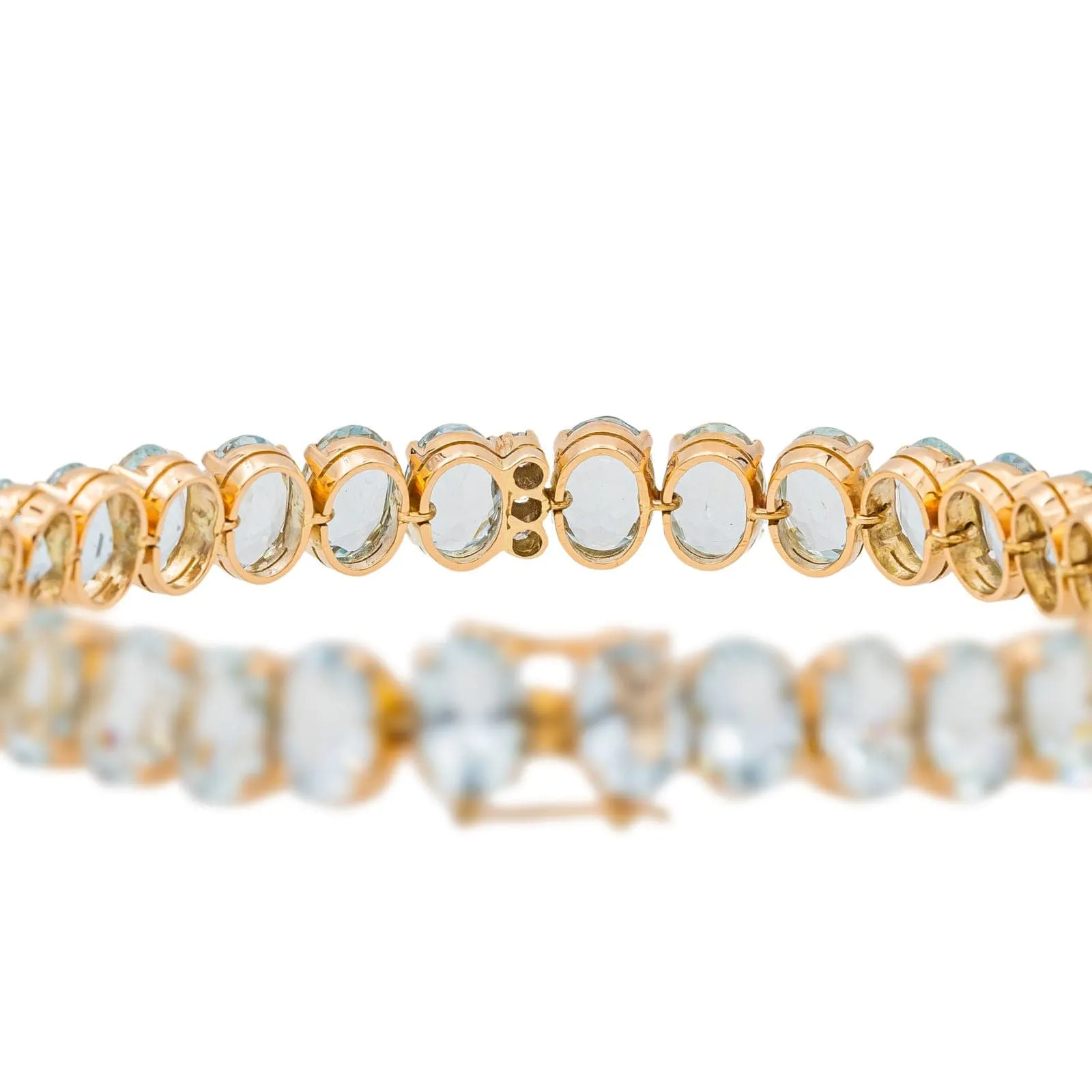 Bracelet en or rose 18 carats avec aigue-marines et diamants sold by 58 Facettes product image thumbnail 5