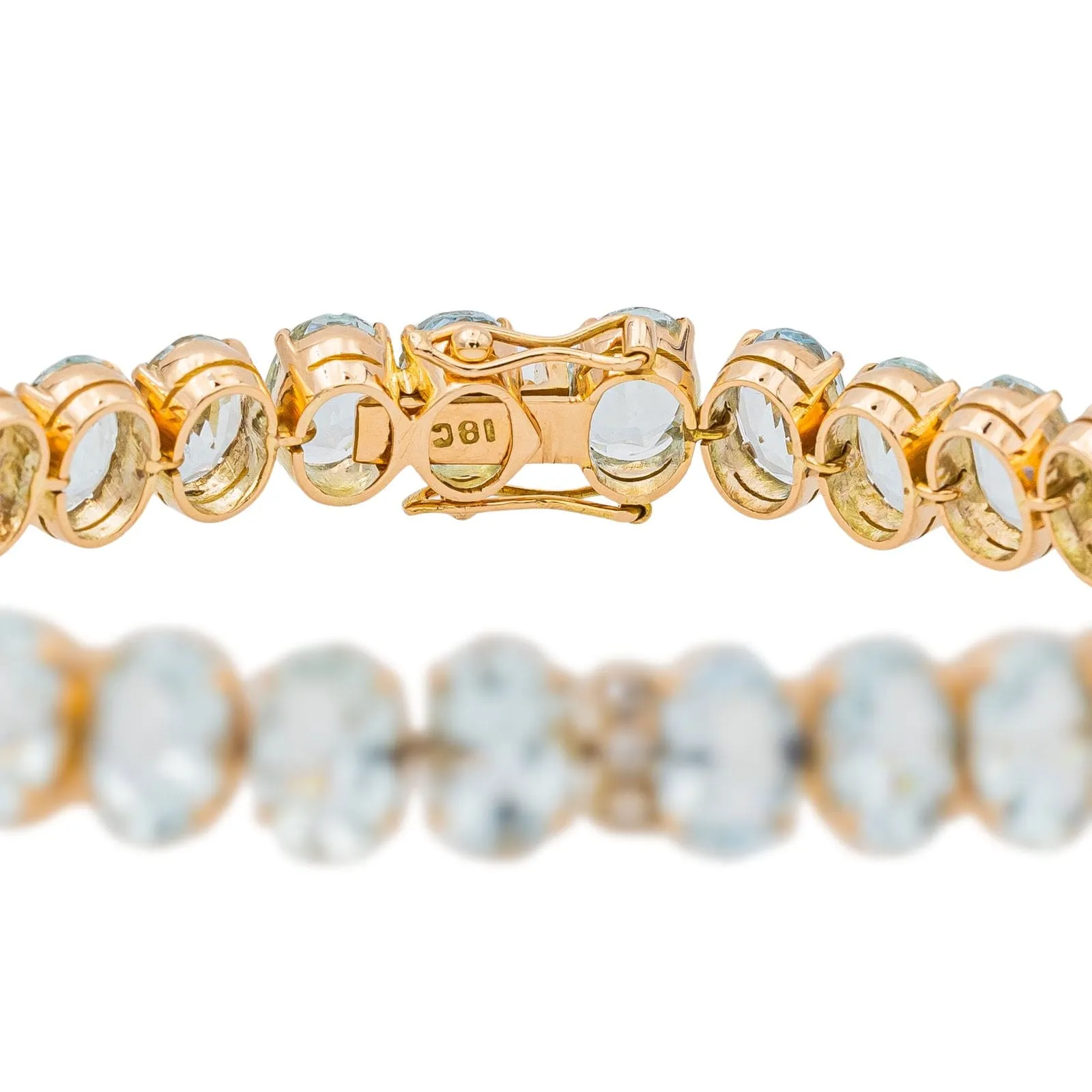 Bracelet en or rose 18 carats avec aigue-marines et diamants sold by 58 Facettes product image thumbnail 4