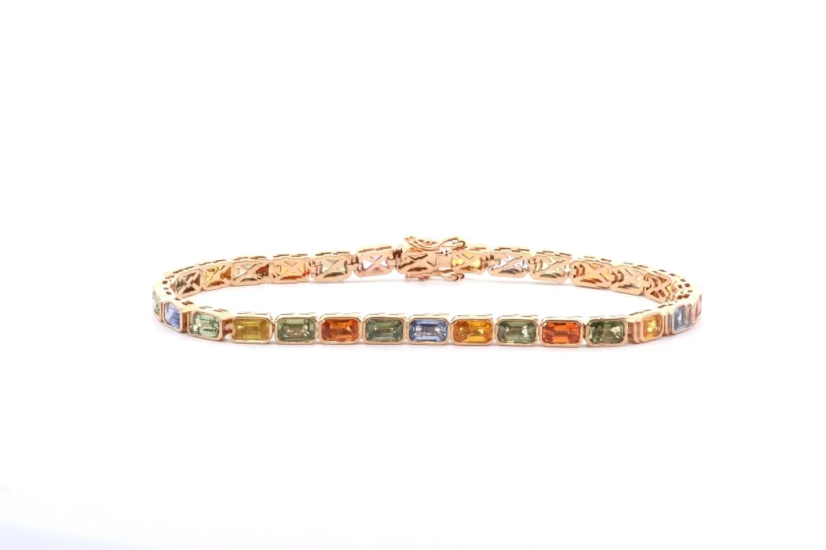 Bracelet saphirs de couleurs en or jaune sold by 58 Facettes