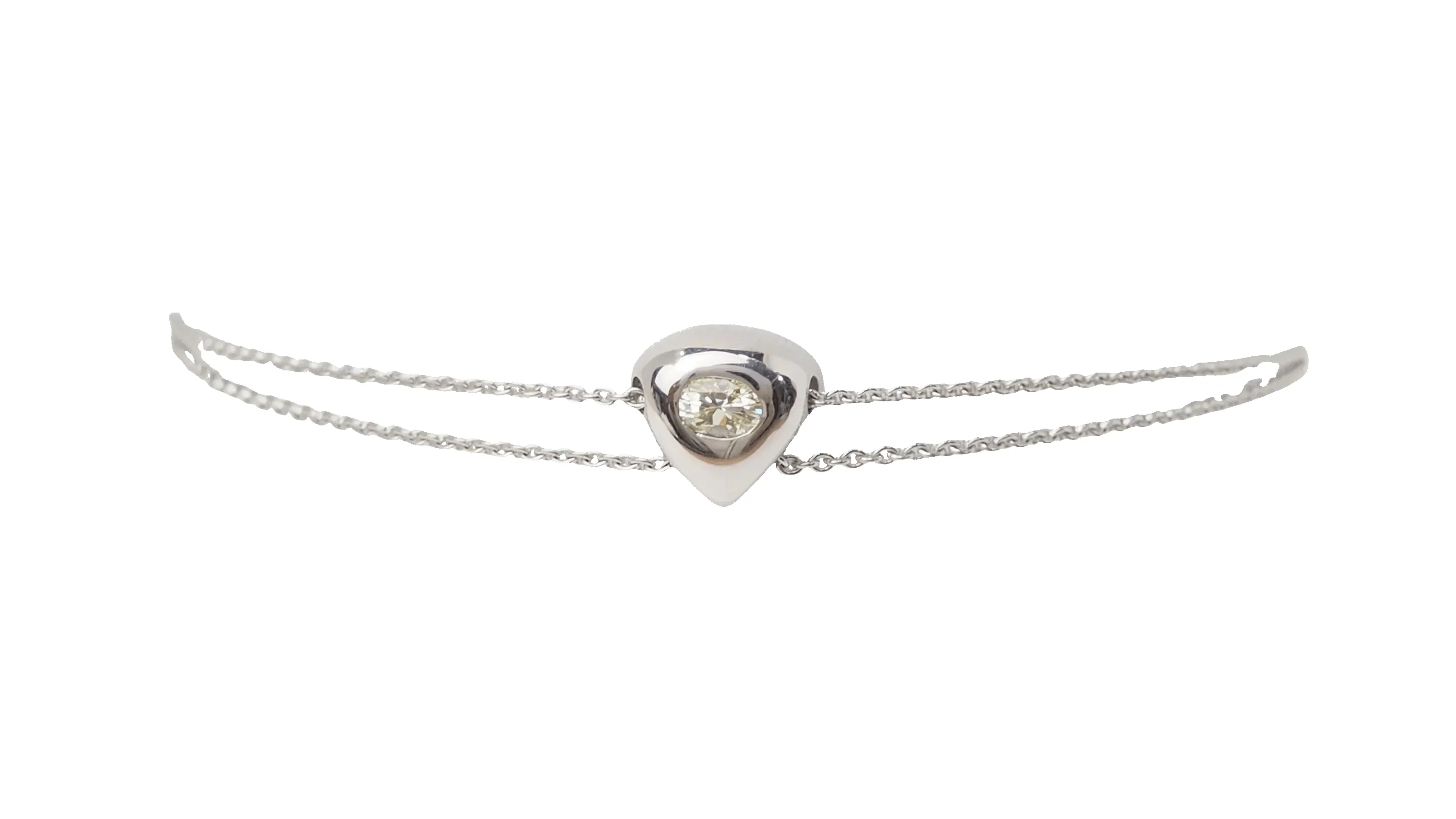 Bracelet coeur en or blanc et diamants sold by 58 Facettes