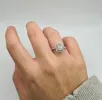 Bague or blanc sertie de diamants baguettes et diamants ronds sold by 58 Facettes