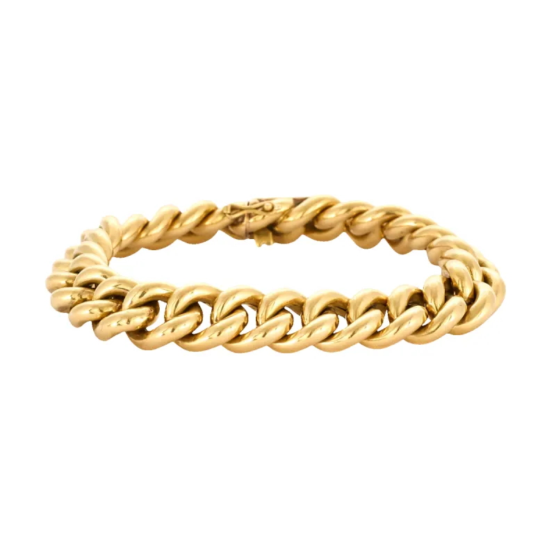 Bracelet gourmette mailles rondes or sold by 58 Facettes