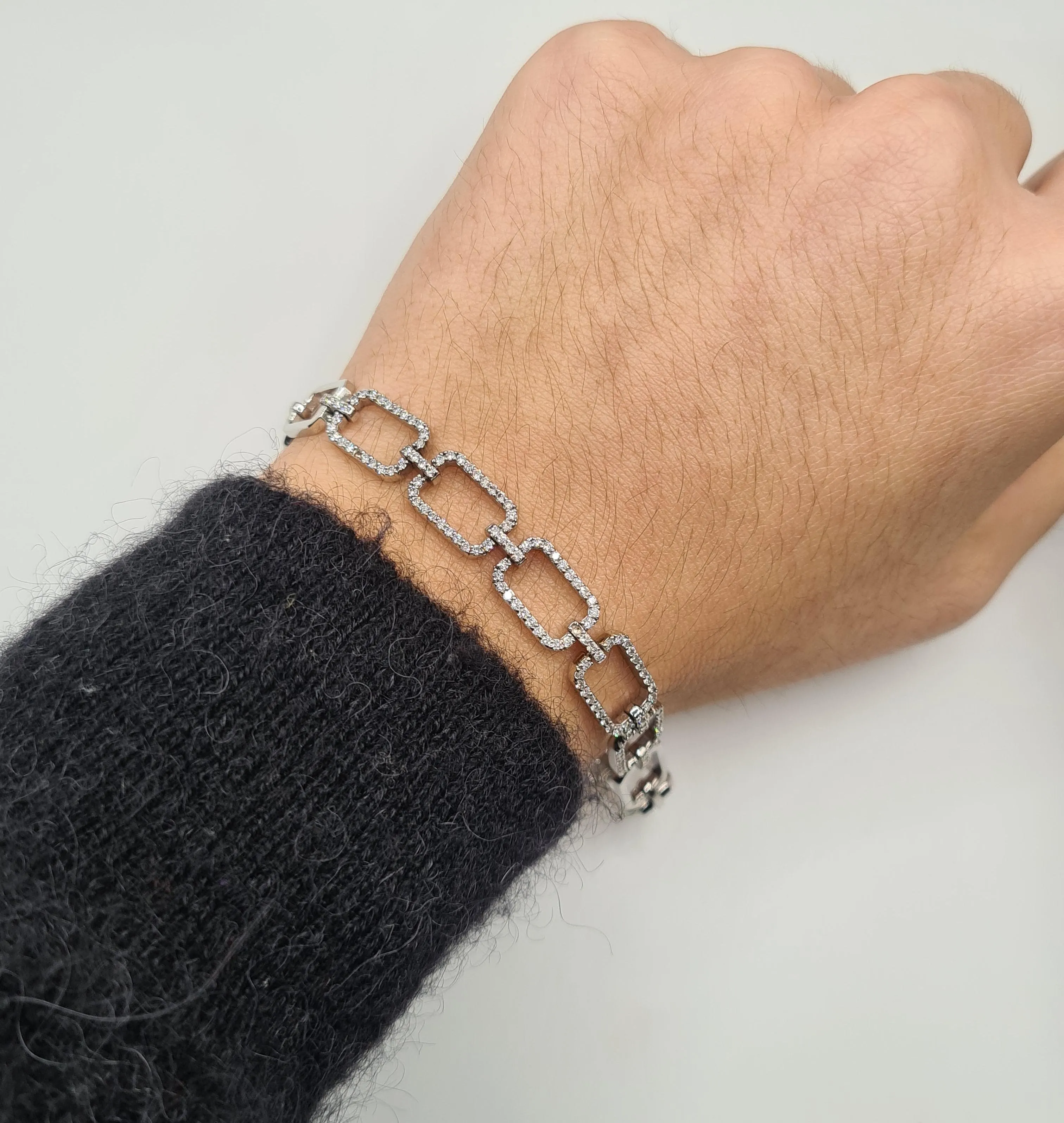 Bracelet or blanc serti de diamants naturels sold by 58 Facettes product image thumbnail 3