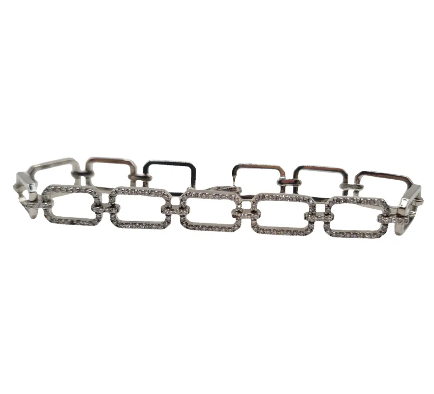 Bracelet or blanc serti de diamants naturels sold by 58 Facettes