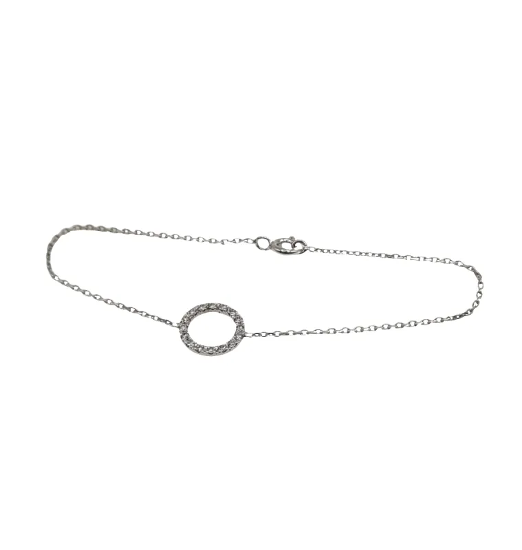 Bracelet or blanc serti d'un cercle de diamants sold by 58 Facettes