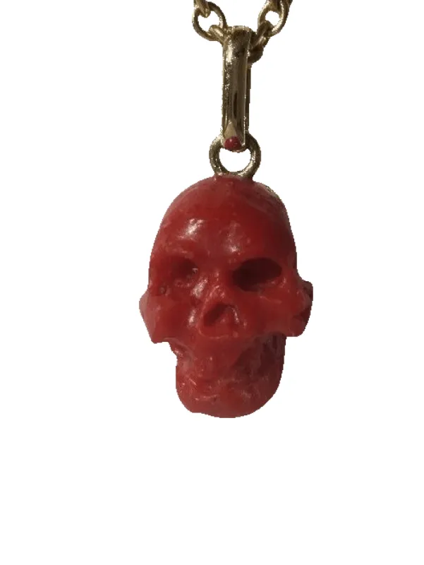 Pendentif XIXe Memento Mori crâne corail sold by 58 Facettes