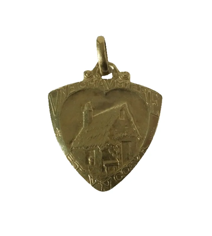Emile Monier - Pendentif médaille Art nouveau en or jaune 18 carats sold by 58 Facettes