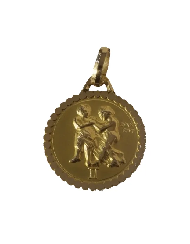 Pendentif or jaune médaille zodiaque Gémeaux sold by 58 Facettes
