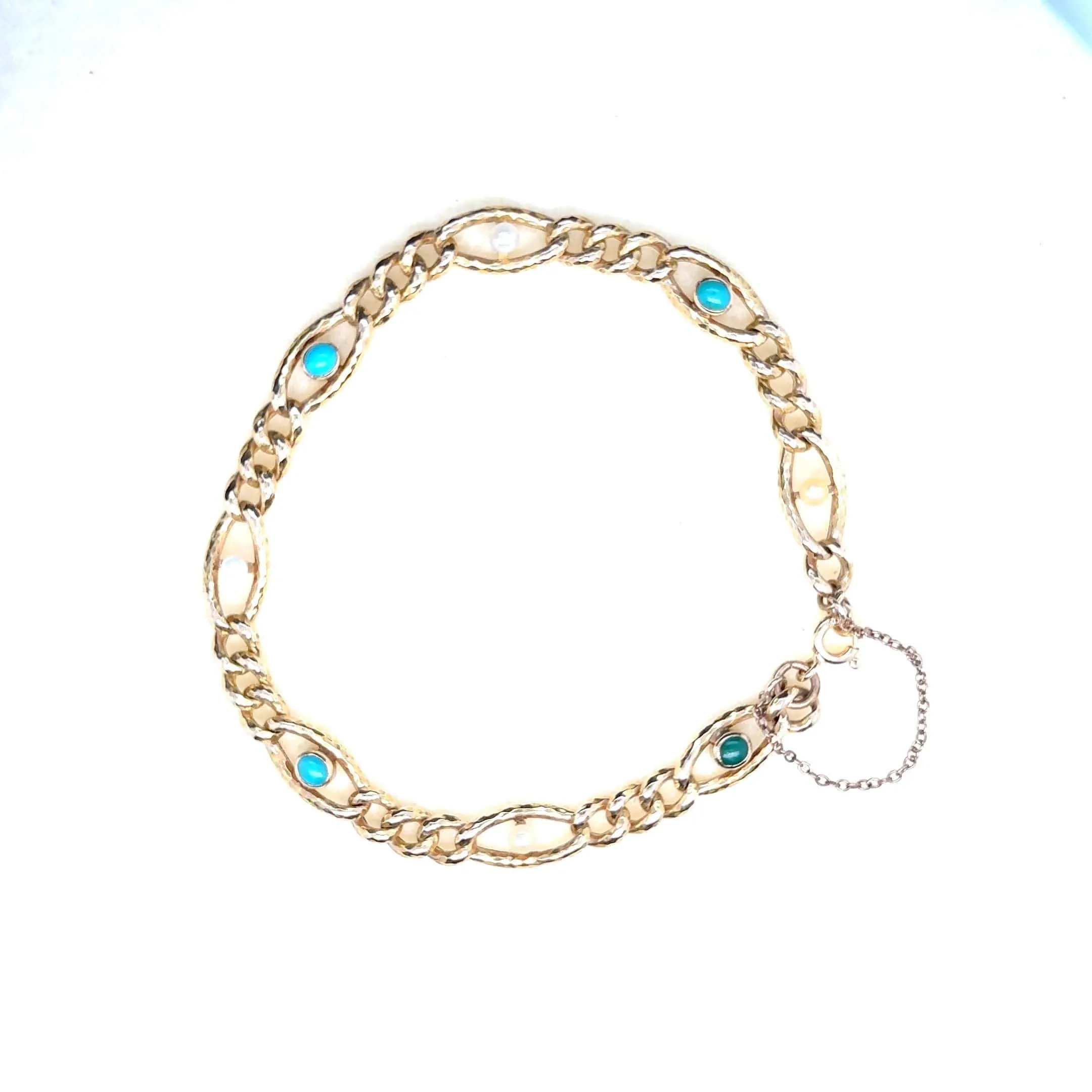 Bracelet or jaune perles turquoises sold by 58 Facettes product image thumbnail 3