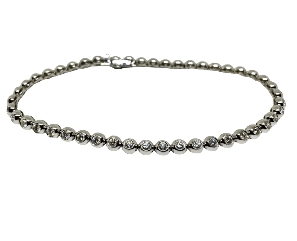Bracelet tennis rivière or blanc 1,84 cts sold by 58 Facettes