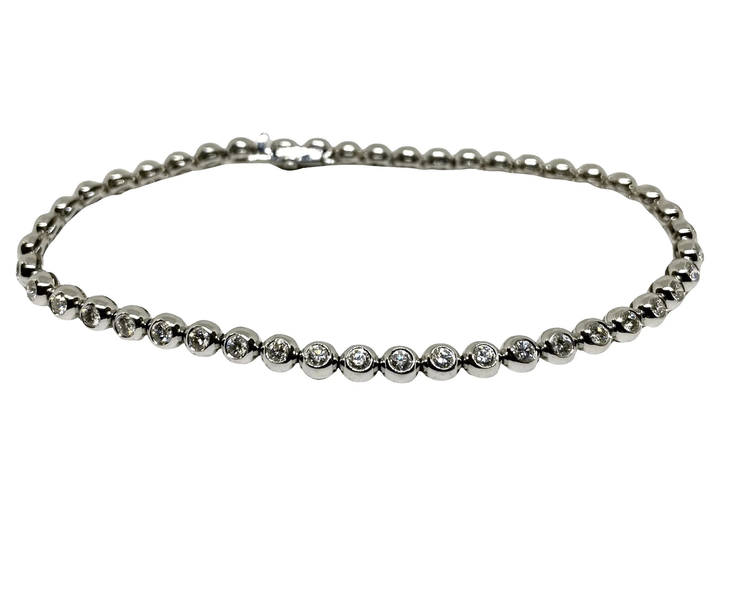 Bracelet tennis rivière or blanc 1,84 cts sold by 58 Facettes