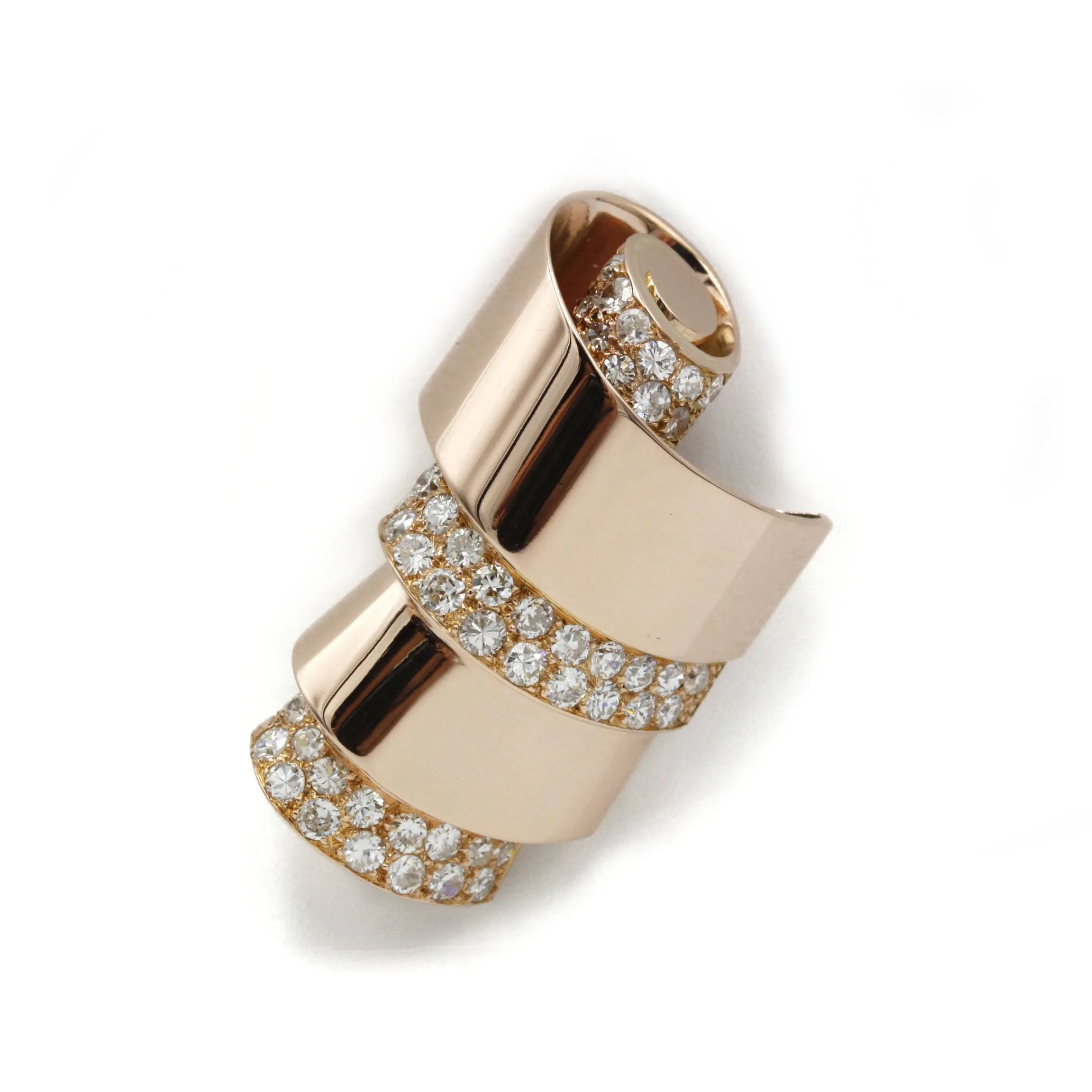 Clip or rose diamants sold by 58 Facettes