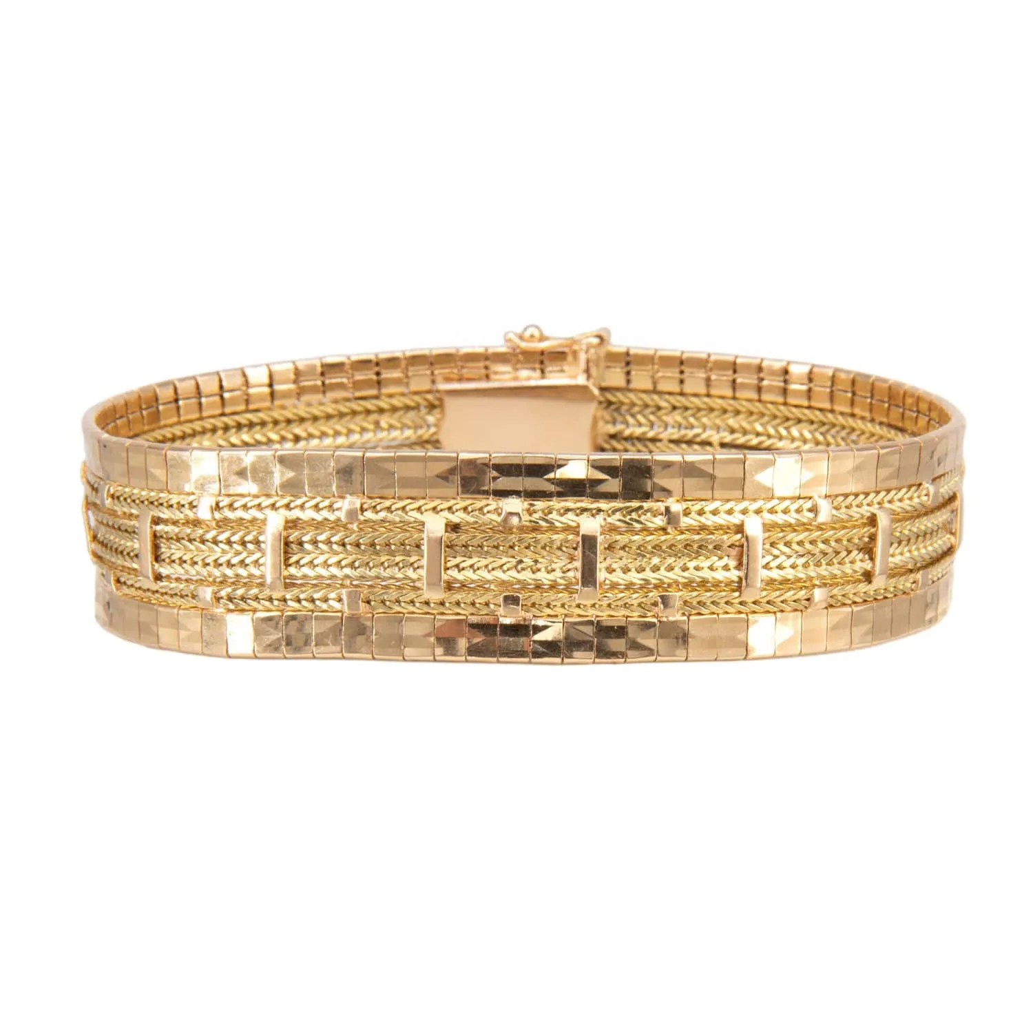 Bracelet maille plate motifs sold by 58 Facettes