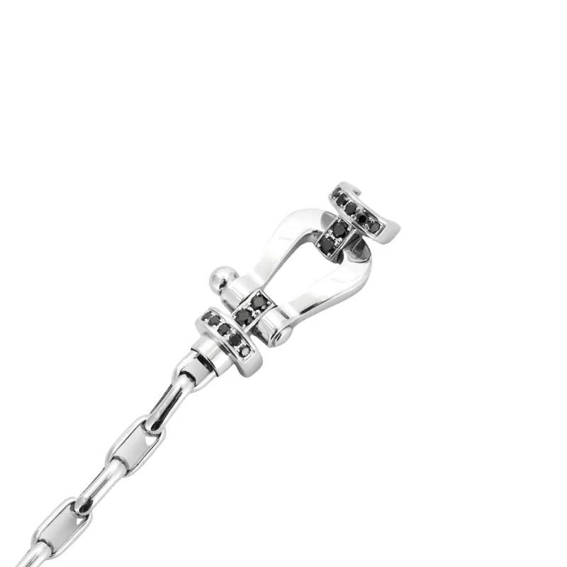 FRED - Bracelet Force 10 or blanc diamants noirs sold by 58 Facettes