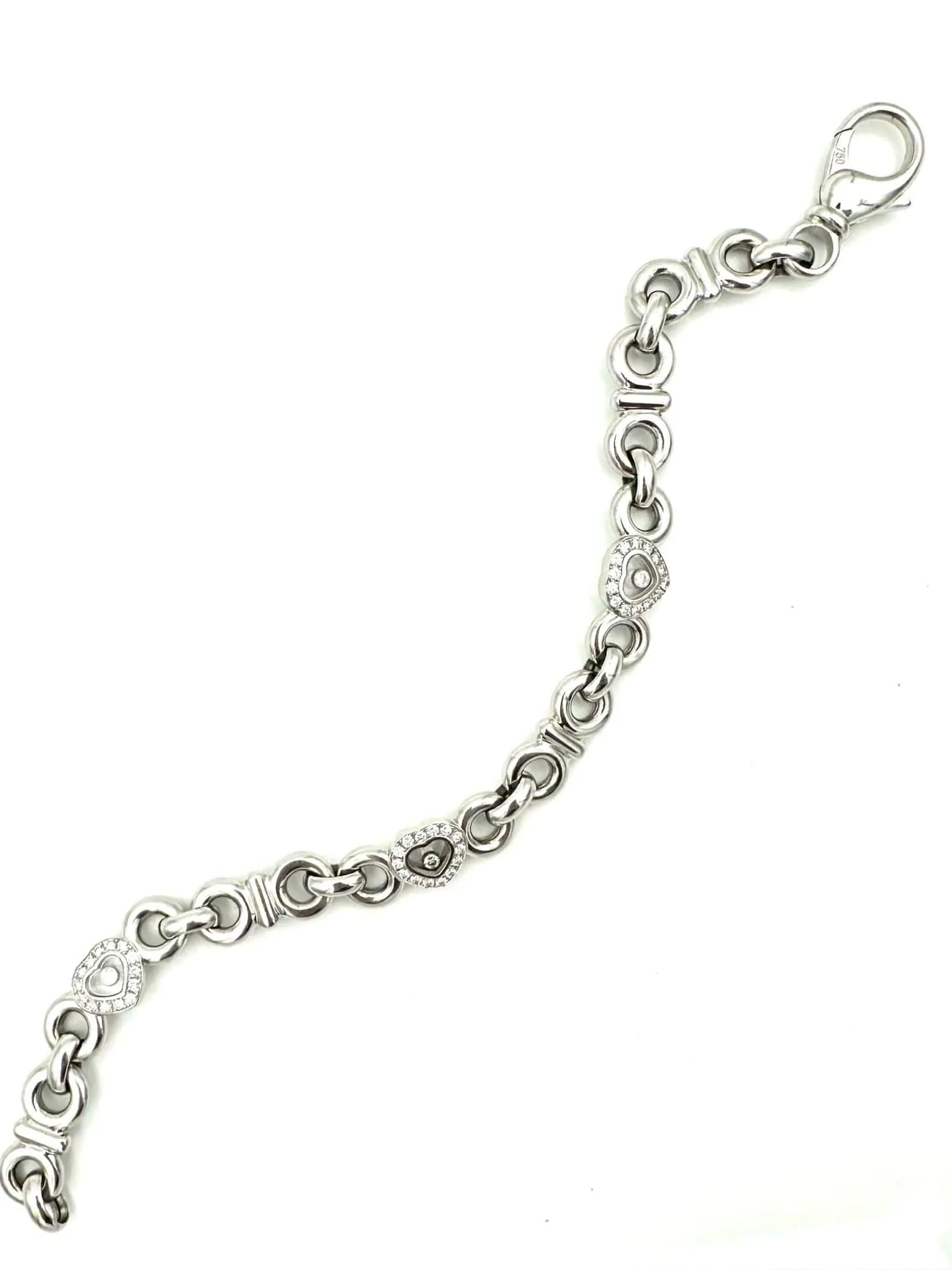CHOPARD. Collection "Happy Diamonds", bracelet or blanc et diamants sold by 58 Facettes product image thumbnail 3