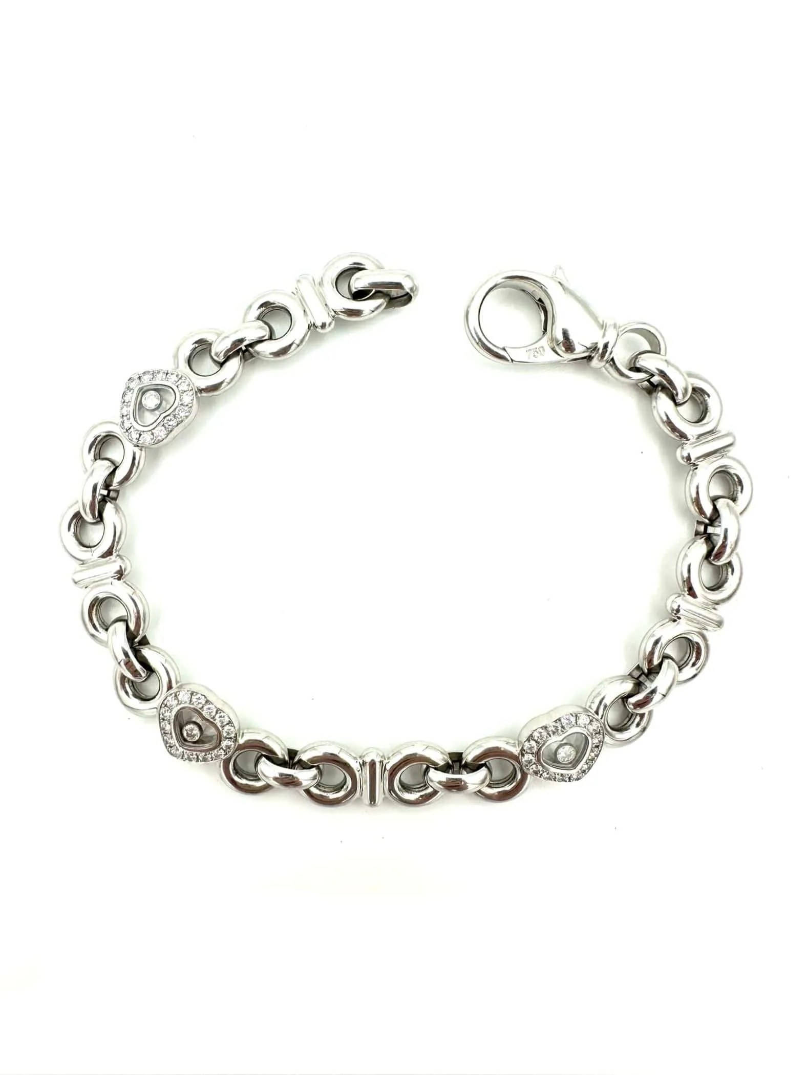 CHOPARD. Collection "Happy Diamonds", bracelet or blanc et diamants sold by 58 Facettes product image thumbnail 4