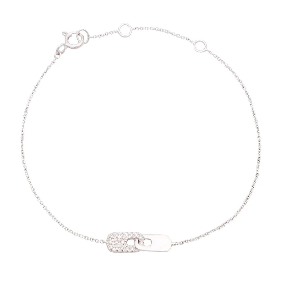 Bracelet menottes diamant or blanc sold by 58 Facettes product image thumbnail 4