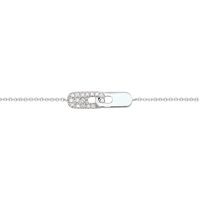 Bracelet menottes diamant or blanc sold by 58 Facettes