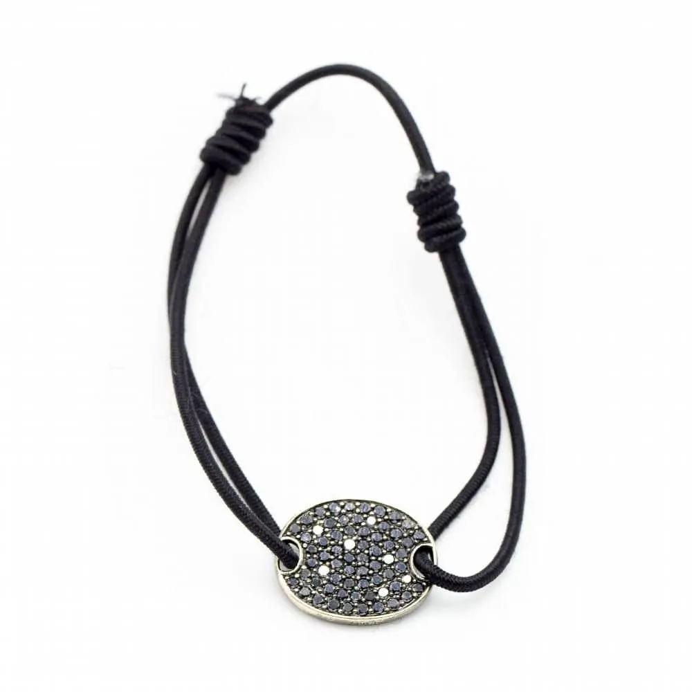 Bracelet élastique SUAREZ en or et diamants noirs sold by 58 Facettes