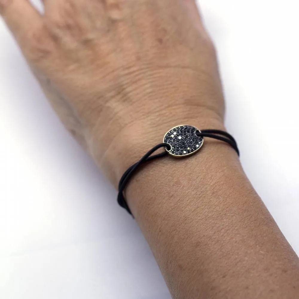 Bracelet élastique SUAREZ en or et diamants noirs sold by 58 Facettes product image thumbnail 2