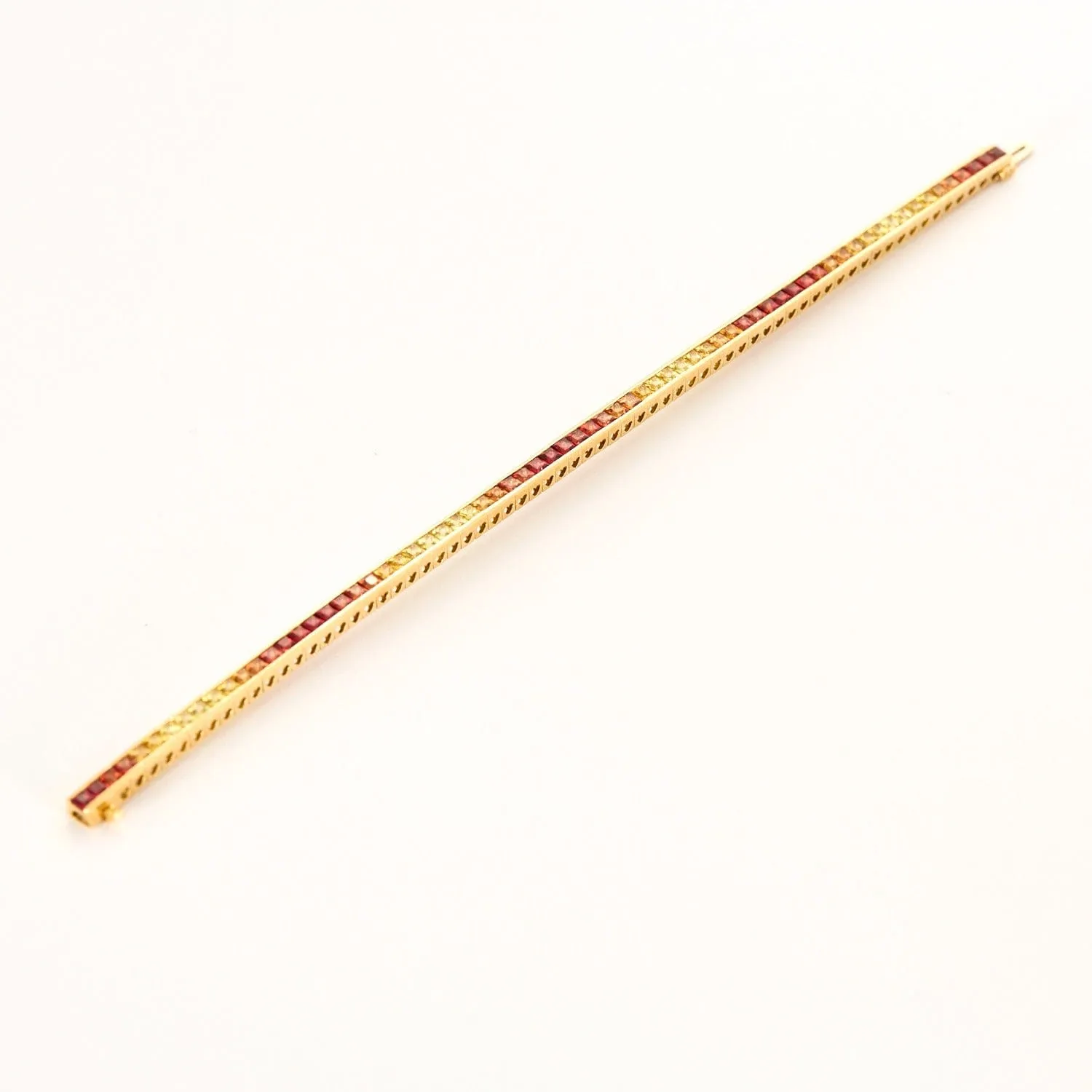 Bracelet ligne en or jaune et saphirs de couleurs sold by 58 Facettes product image thumbnail 3