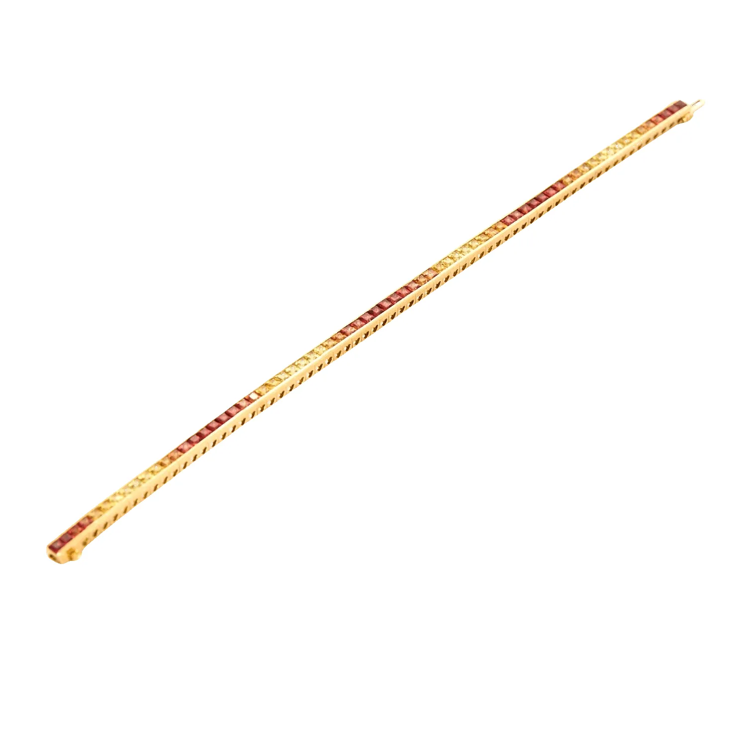 Bracelet ligne en or jaune et saphirs de couleurs sold by 58 Facettes