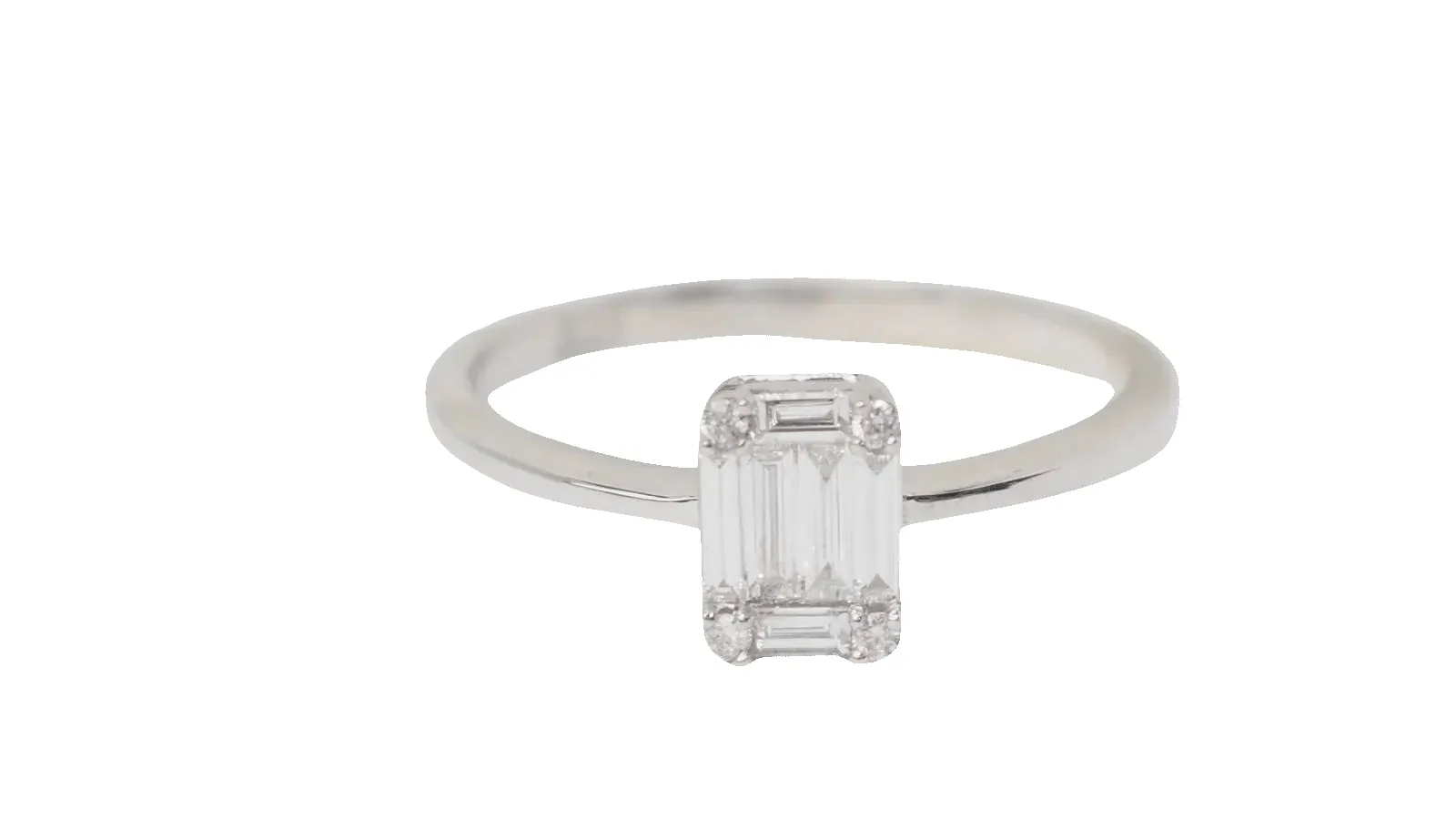 Bague en or blanc et diamants baguettes sold by 58 Facettes