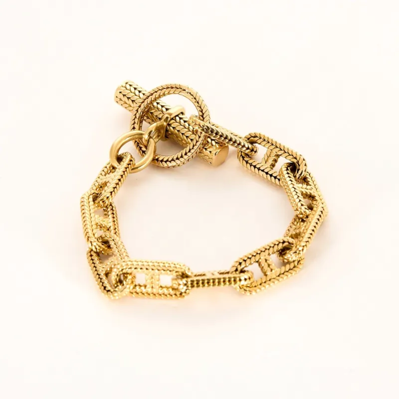 HERMES - Attribué à Georges Lenfant - Bracelet chaine d'ancre en or jaune. Grand modèle. sold by 58 Facettes