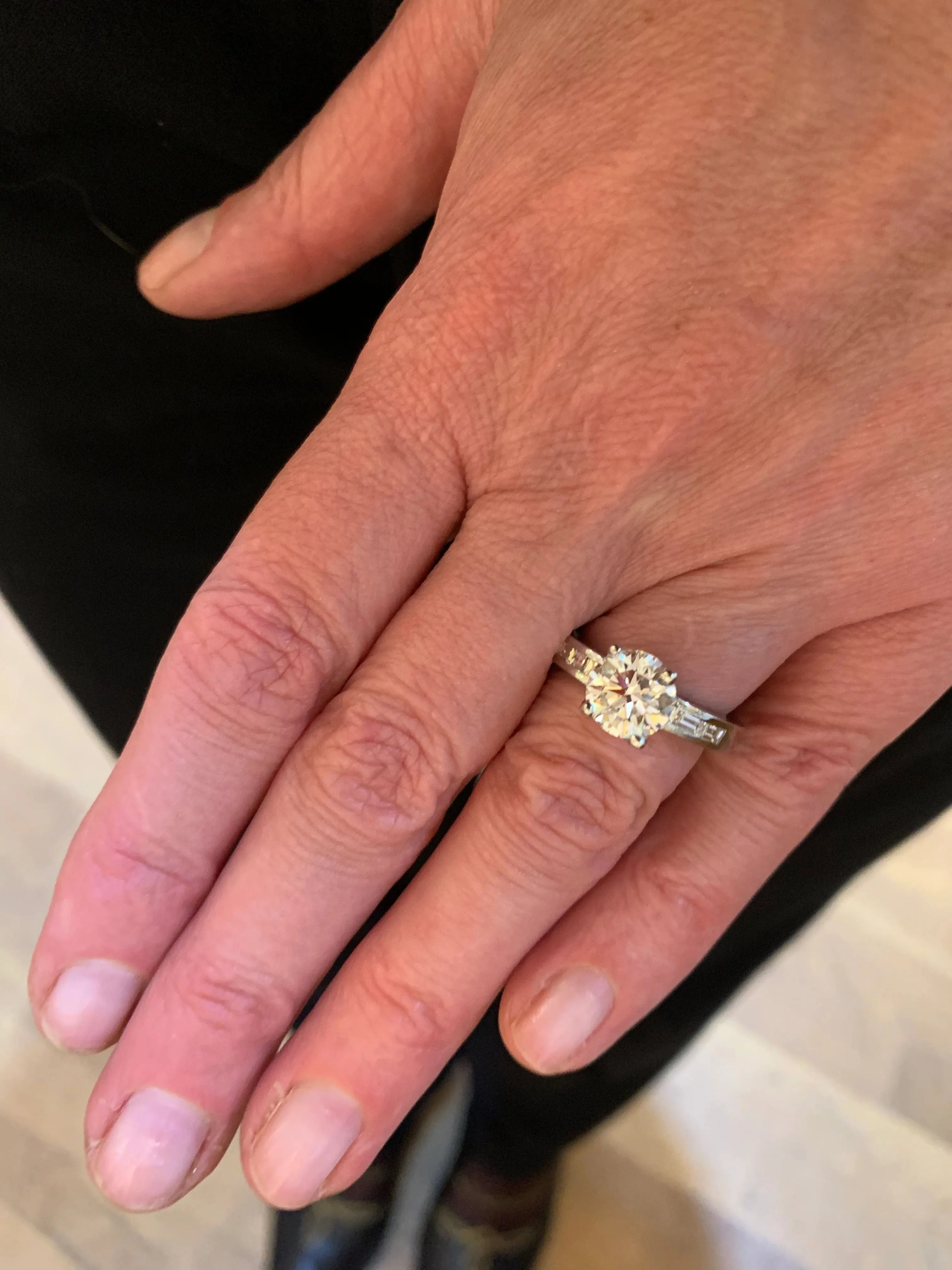 Bague Solitaire or gris diamant 2 Carats (Certificat) sold by 58 Facettes product image thumbnail 2