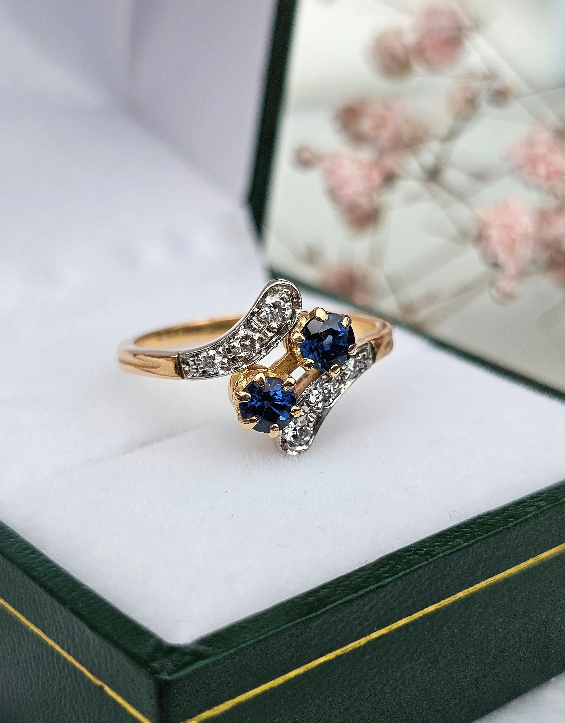 Bague Toi et Moi Saphirs Diamants sold by 58 Facettes product image thumbnail 3