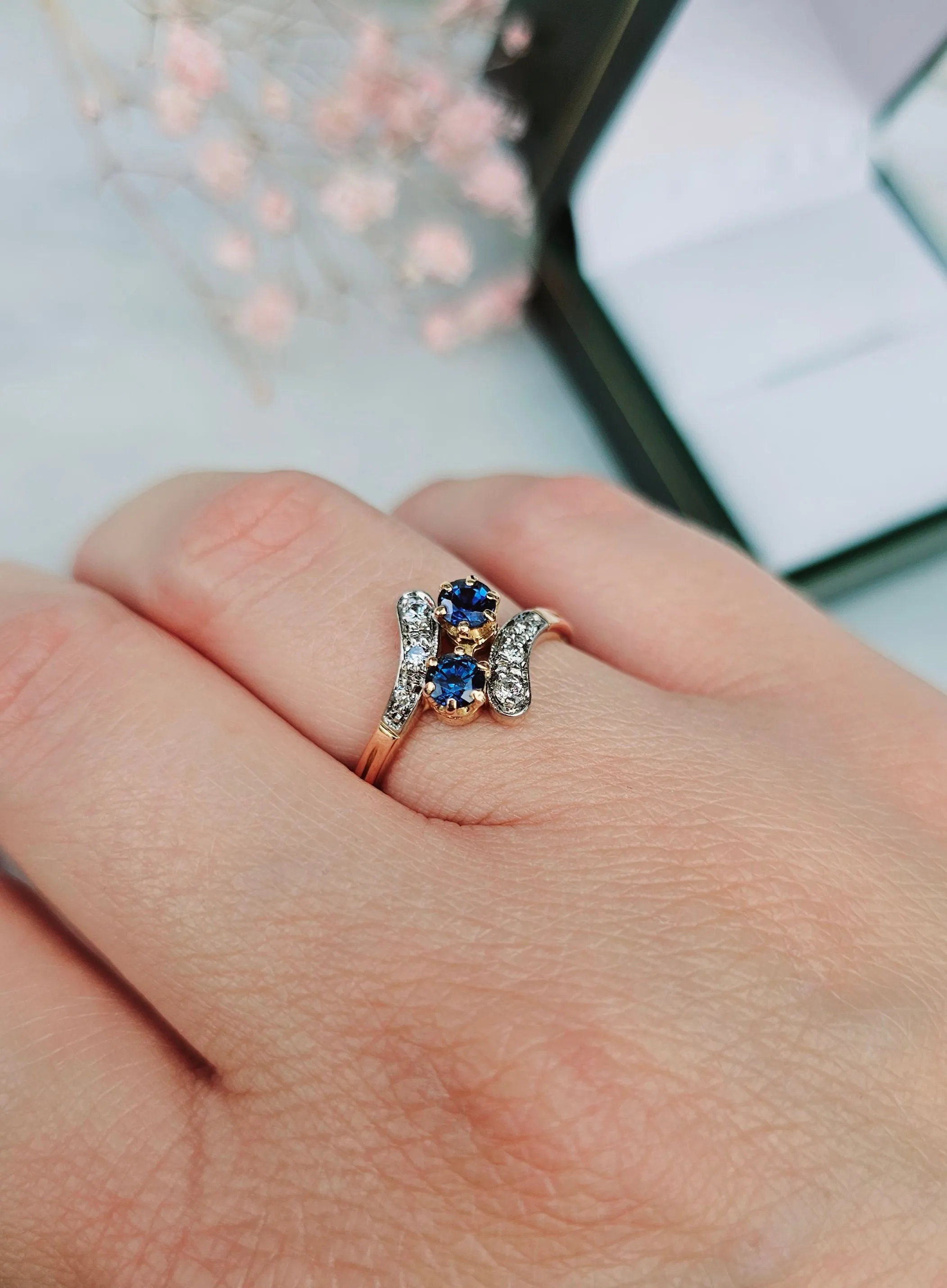 Bague Toi et Moi Saphirs Diamants sold by 58 Facettes product image thumbnail 4