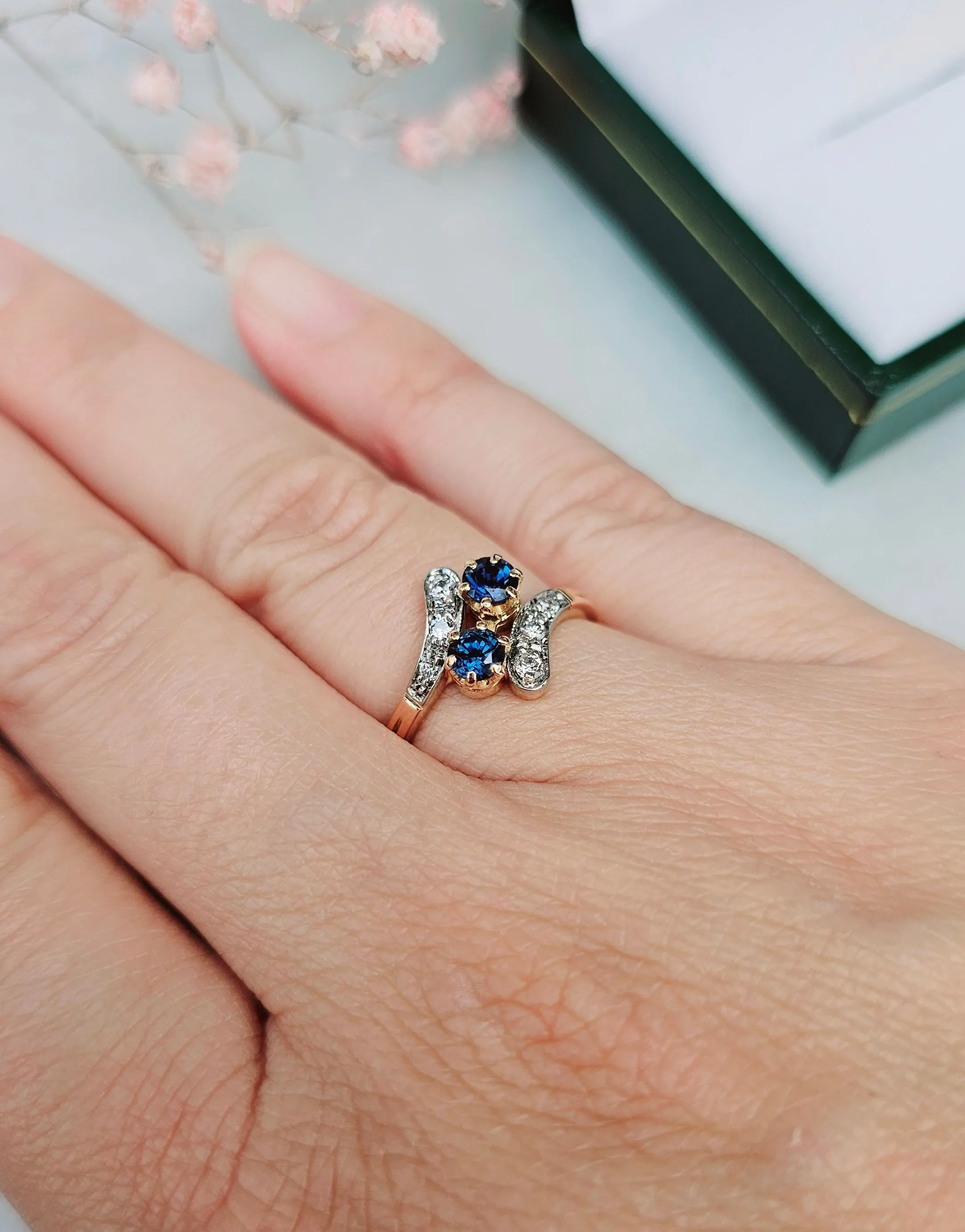 Bague Toi et Moi Saphirs Diamants sold by 58 Facettes product image thumbnail 2