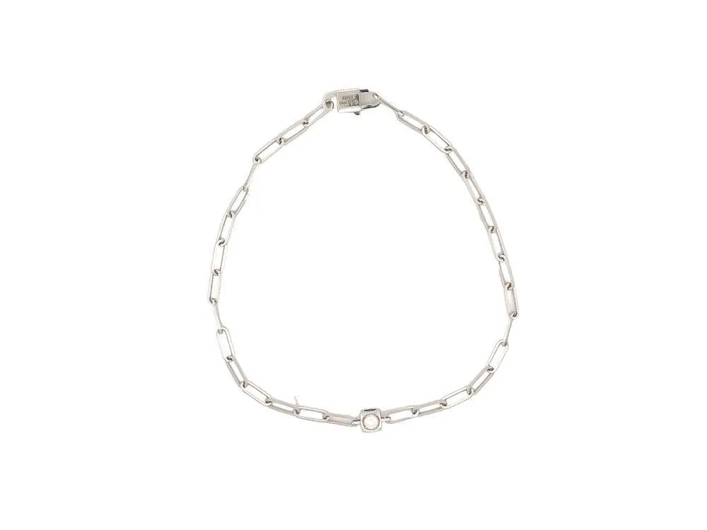 bracelet DINH VAN le cube diamant chaine en or blanc sold by 58 Facettes