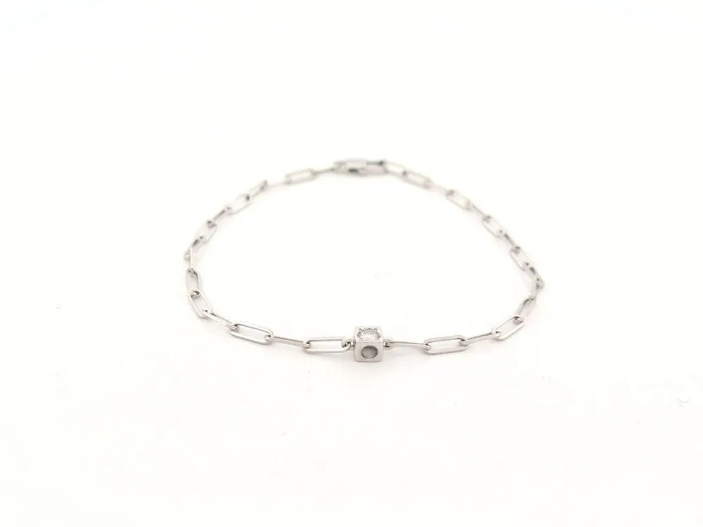 bracelet DINH VAN le cube diamant chaine en or blanc sold by 58 Facettes product image thumbnail 2
