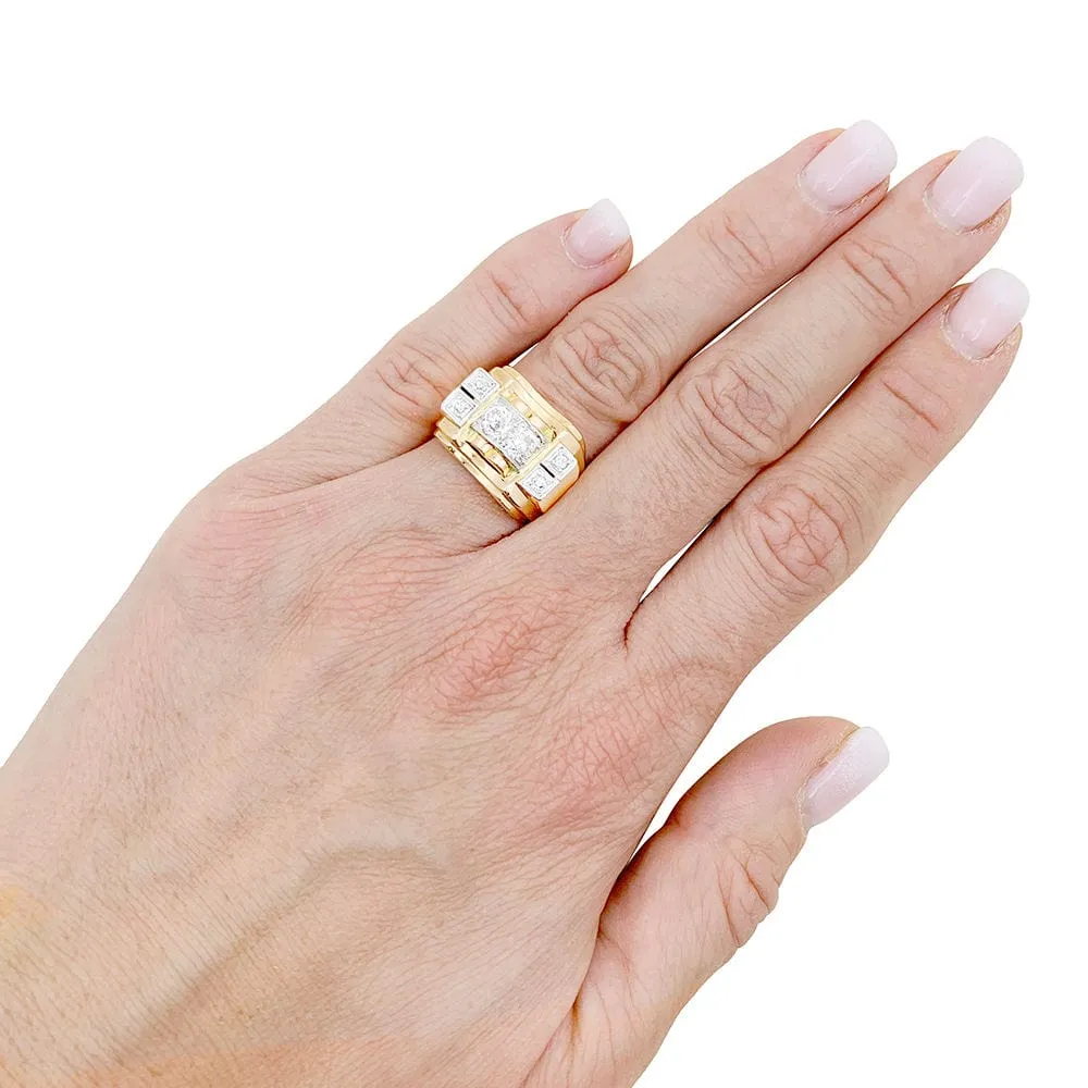 Bague "Tank" or rose, platine, diamants. sold by 58 Facettes product image thumbnail 3