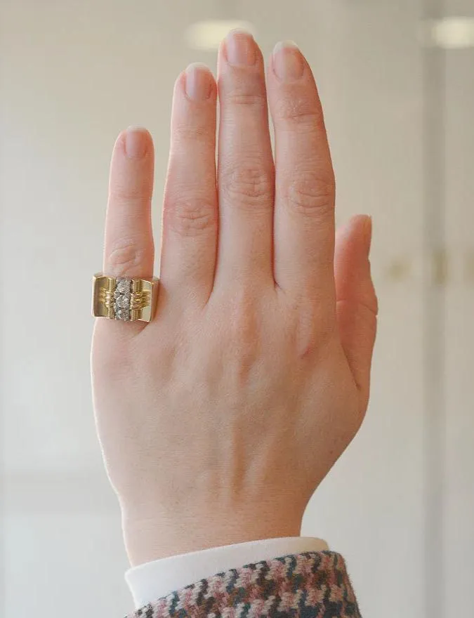 Bague Tank or rose diamants sold by 58 Facettes product image thumbnail 2